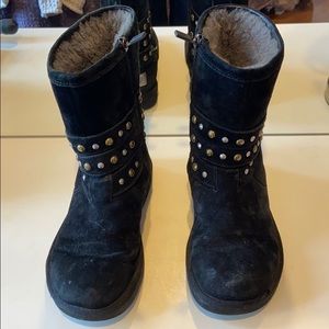Black studded short UGG boots